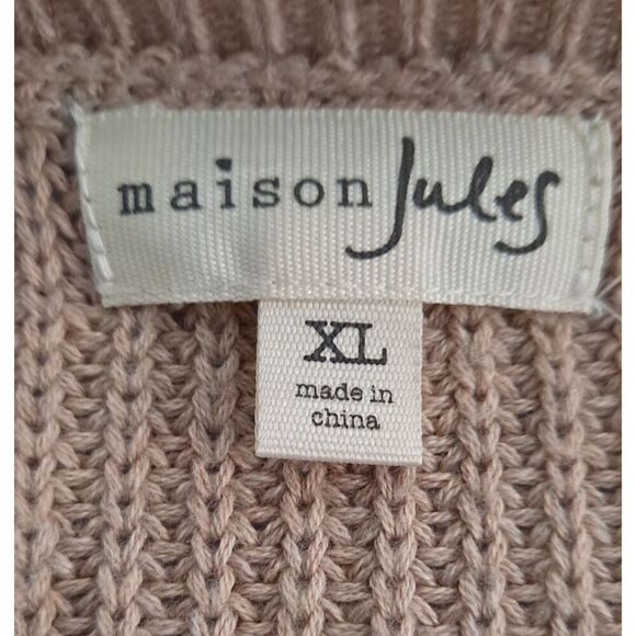 Maison Jules Metallic Dot Sweater Heather Oat Fox Tan Gold XLarge - Picture 5 of 7